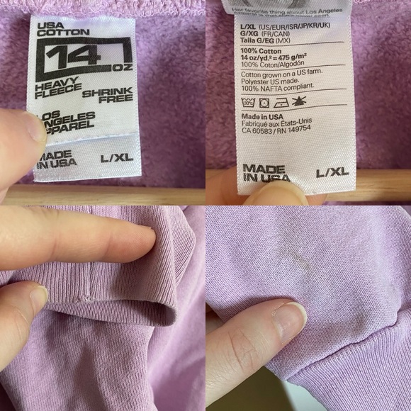 Cropped Zip Hoodie, Lavender, size L/XL, - Picture 3 of 3